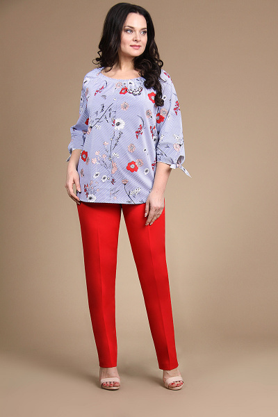 Блуза, брюки Alani Collection 736 красный - фото 1