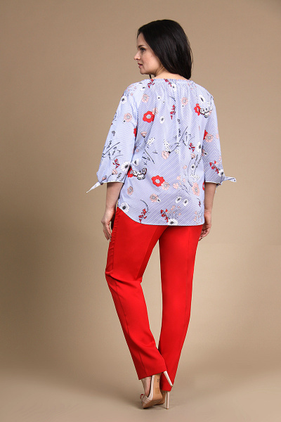 Блуза, брюки Alani Collection 736 красный - фото 2