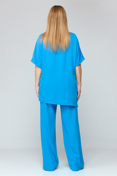Блуза, брюки, пояс Laikony L-051 голубой - фото 6
