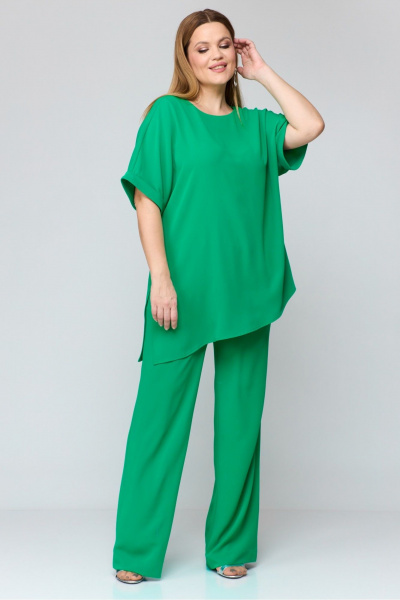 Блуза, брюки, пояс Laikony L-051 зеленый - фото 5