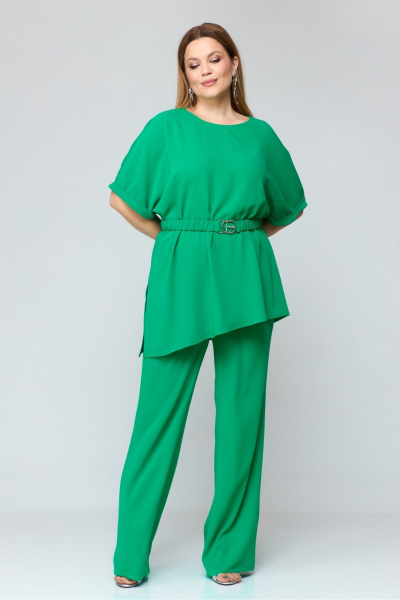 Блуза, брюки, пояс Laikony L-051 зеленый - фото 2