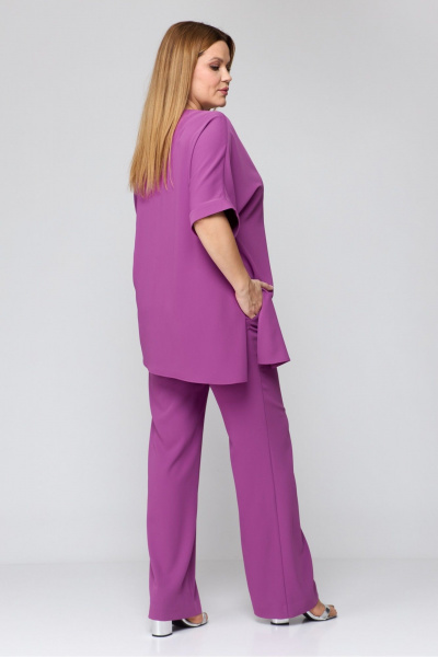 Блуза, брюки, пояс Laikony L-051 фиолетовый - фото 5