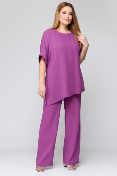 Блуза, брюки, пояс Laikony L-051 фиолетовый - фото 4