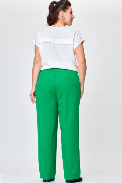 Блуза, брюки SOVA 11219 молочный+зеленый - фото 6