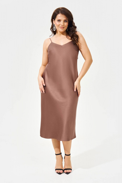 Платье IVA 1587 коричневый - фото 1