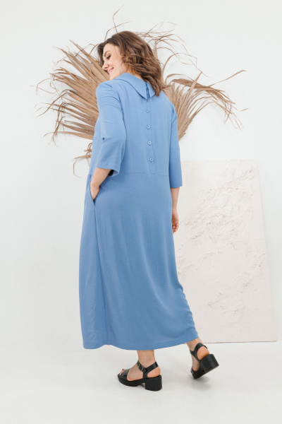 Платье OVERYOU М106-2 голубой - фото 2