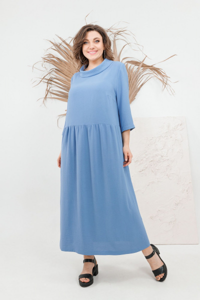 Платье OVERYOU М106-2 голубой - фото 1