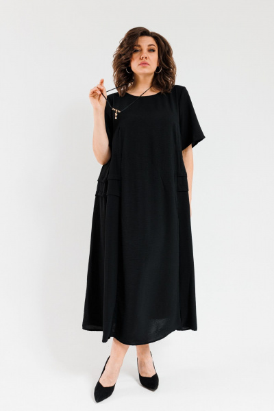 Платье OVERYOU М107-3 черный - фото 9
