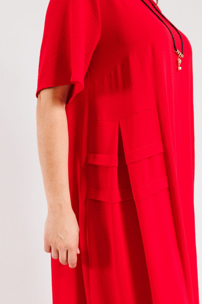 Платье OVERYOU М107-2 красный - фото 13