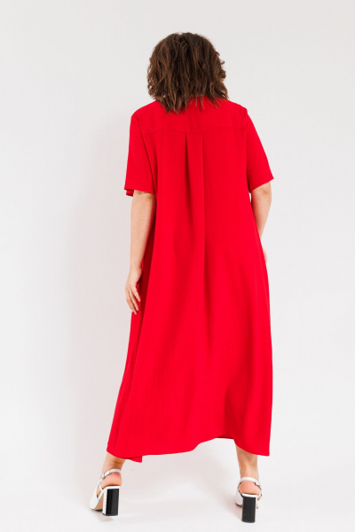 Платье OVERYOU М107-2 красный - фото 2