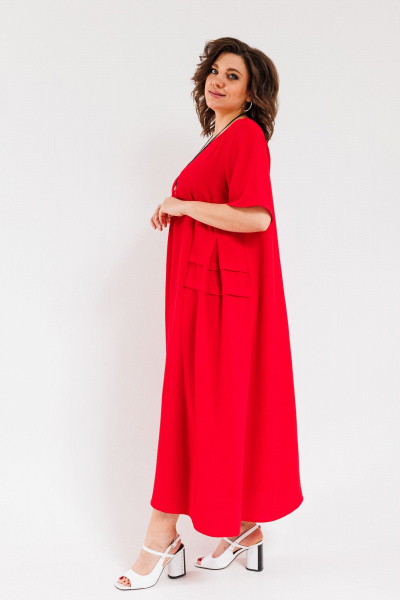 Платье OVERYOU М107-2 красный - фото 10
