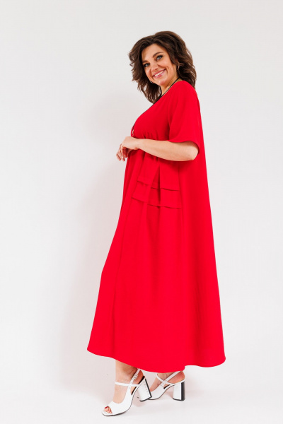 Платье OVERYOU М107-2 красный - фото 9