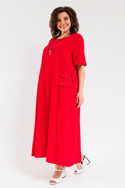 Платье OVERYOU М107-2 красный - фото 8