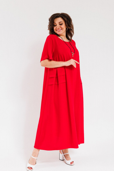 Платье OVERYOU М107-2 красный - фото 5