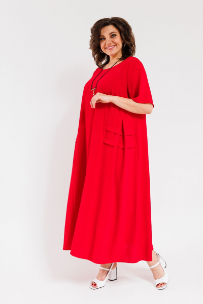 Платье OVERYOU М107-2 красный - фото 4