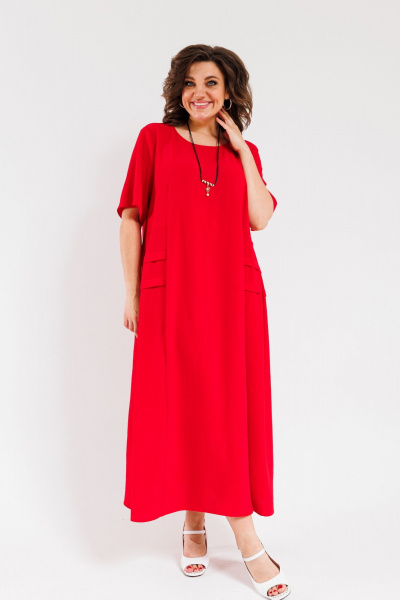 Платье OVERYOU М107-2 красный - фото 1