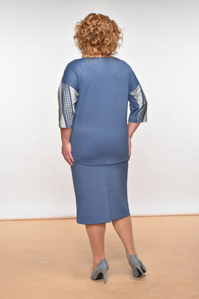 Джемпер, юбка Lady Style Classic 1374 серо-голубой - фото 2