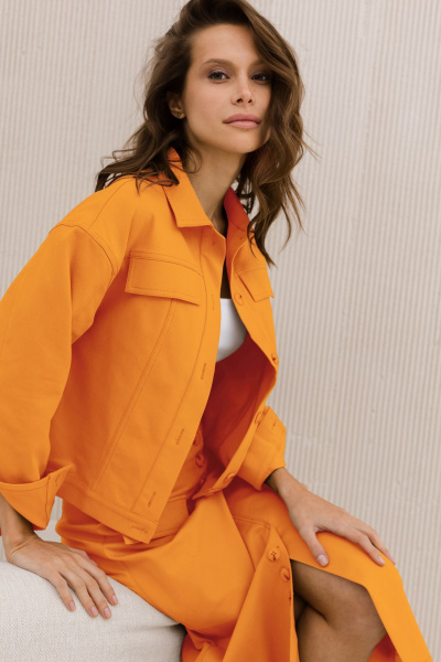 Жакет, юбка DAVA 163 оранжевый - фото 4