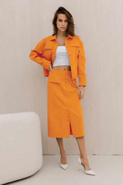 Жакет, юбка DAVA 163 оранжевый - фото 1