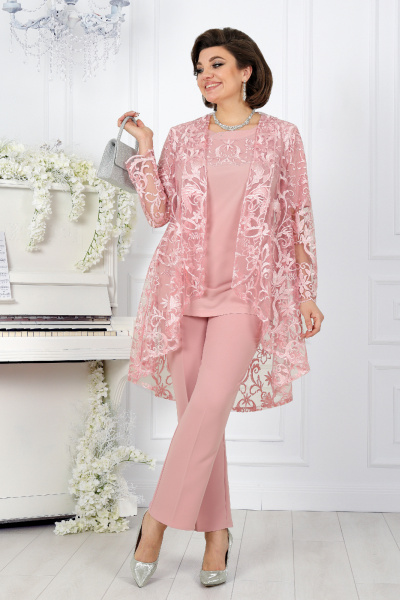 Блуза, брюки, кардиган Ninele 5908 розовый - фото 1