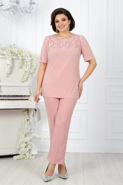 Блуза, брюки, кардиган Ninele 5908 розовый - фото 10