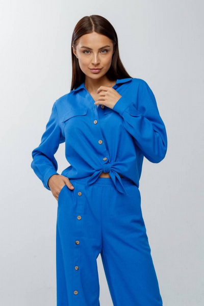 Блуза, брюки Gold Style 2564 голубой - фото 2