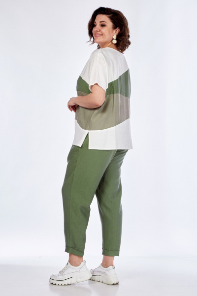 Блуза, брюки Диомант 1860 олива - фото 3