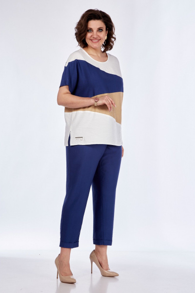 Блуза, брюки Диомант 1860 синий - фото 4