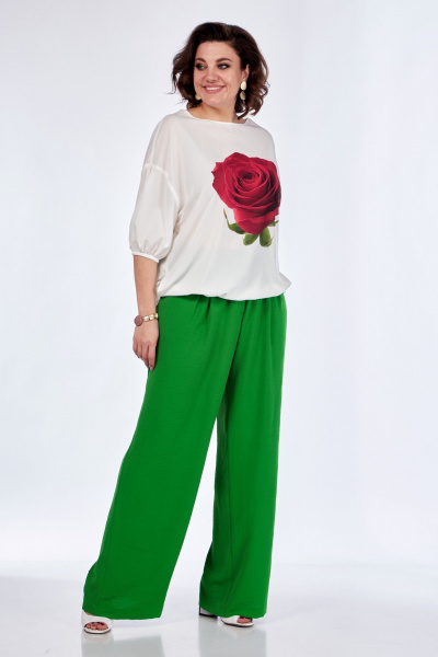 Блуза, брюки Диомант 1956 зеленый - фото 1