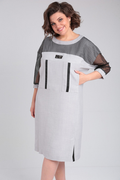 Платье ANASTASIA MAK 1174 серый - фото 6