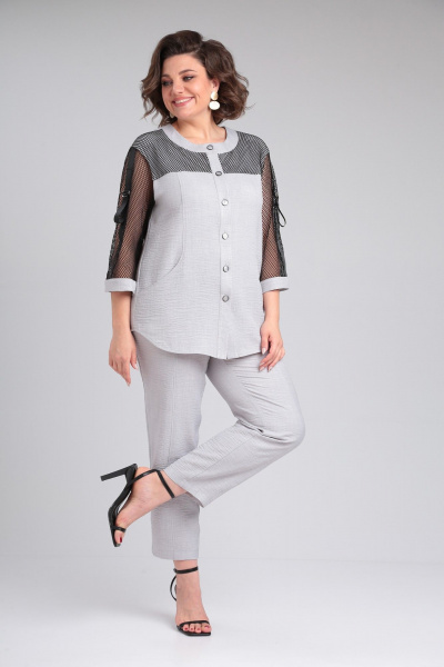 Блуза, брюки ANASTASIA MAK 1179 серый - фото 2