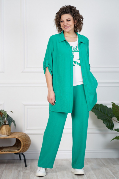 Блуза, брюки, майка Alani Collection 2094 зеленый - фото 2