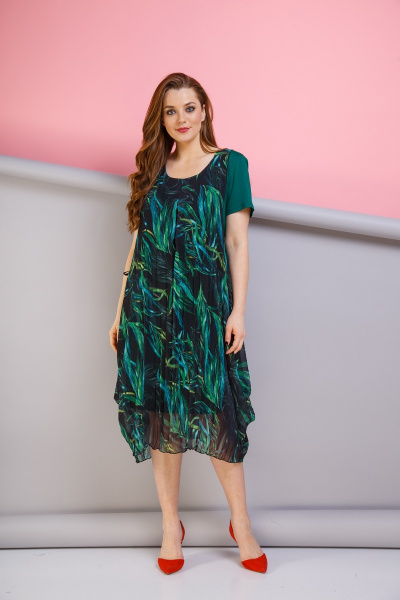 Платье Anastasia 188 темно-зеленый - фото 2