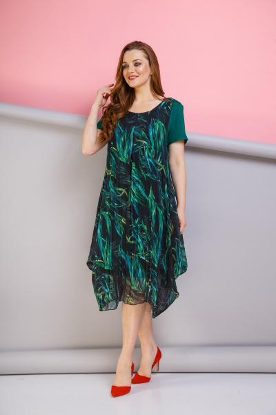 Платье Anastasia 188 темно-зеленый - фото 1