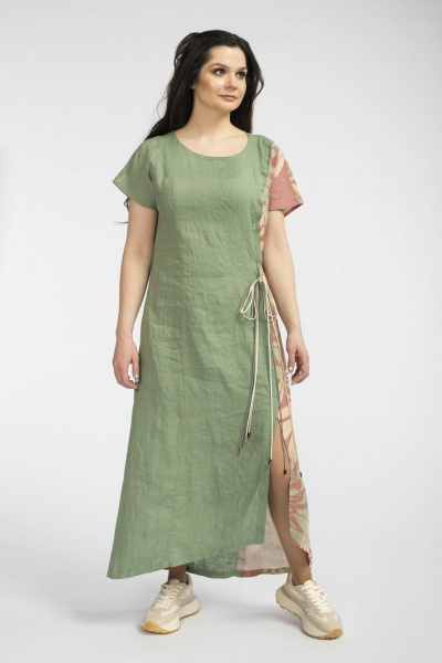 Платье FASHION CENTRE Л-3463 зелёный_меланж - фото 2