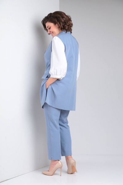 Блуза, брюки, жилет TVIN 7689 темно-голубой - фото 5