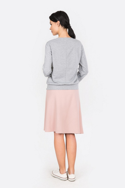 Блуза, юбка Daloria 9047 серый-розовый - фото 2