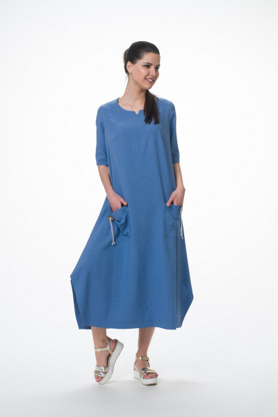 Платье Stilville 1182 синий - фото 3