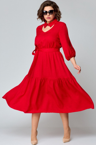 Платье EVA GRANT 7327 красный - фото 7