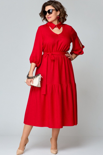 Платье EVA GRANT 7327 красный - фото 5