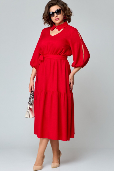 Платье EVA GRANT 7327 красный - фото 4