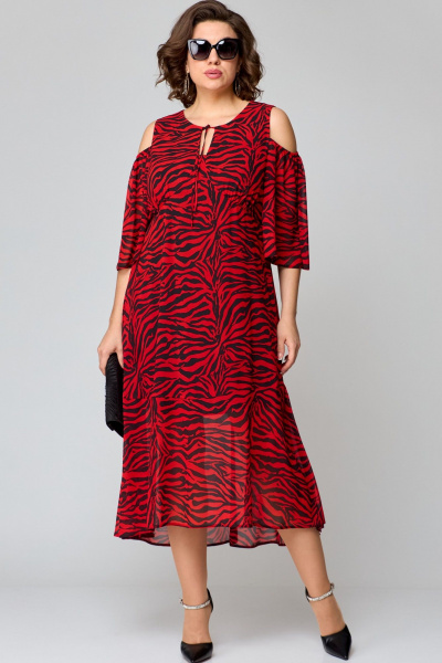 Платье EVA GRANT 7234 красно-черный_принт - фото 10