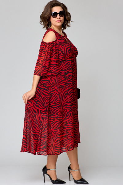 Платье EVA GRANT 7234 красно-черный_принт - фото 5
