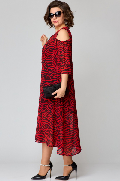 Платье EVA GRANT 7234 красно-черный_принт - фото 4