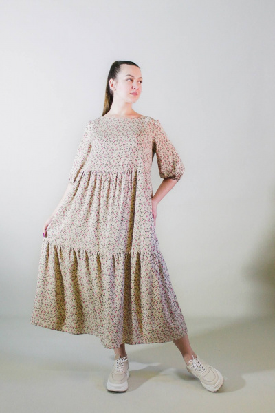 Платье Arisha 1252-1 бежевый - фото 10