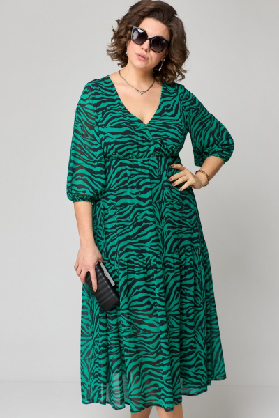 Платье EVA GRANT 7210 принт_зелень - фото 5