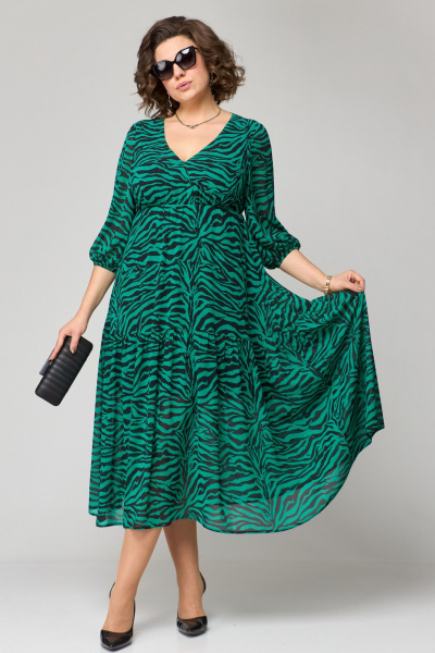 Платье EVA GRANT 7210 принт_зелень - фото 3