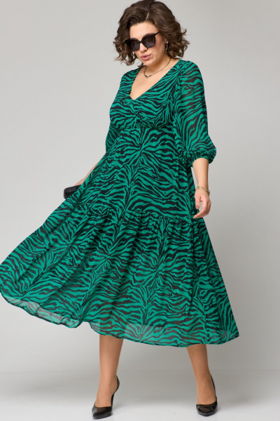 Платье EVA GRANT 7210 принт_зелень - фото 2