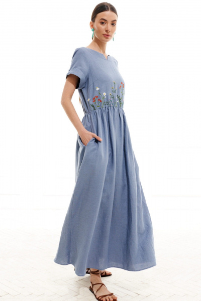 Платье ELLETTO LIFE 1003 сине-голубой - фото 7