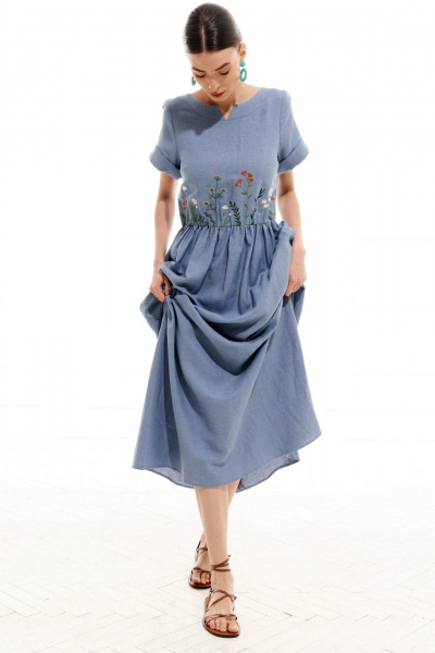 Платье ELLETTO LIFE 1003 сине-голубой - фото 6